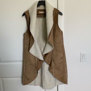 NWOT Sherpa lined suede vest